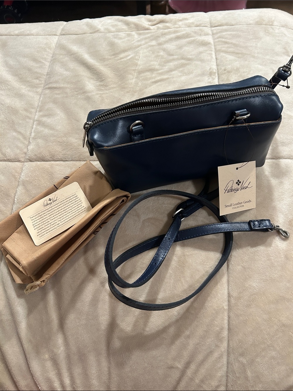 NWT Patricia Nash Navy Blue Leather Crossbody Bag